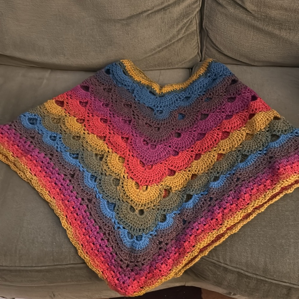 New handmade crochet poncho
